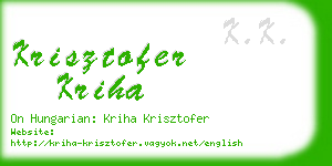 krisztofer kriha business card